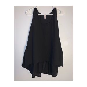 High-Low Sleeveless Black Top